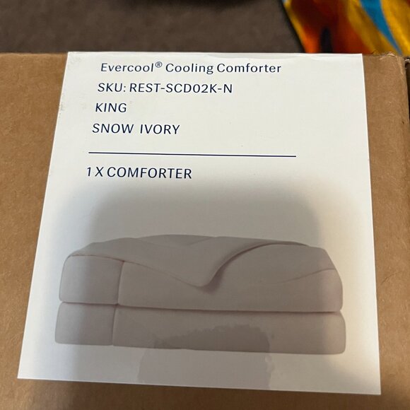 Rest Evercool® Cooling Comforter ivory King NEW UNUSED OPEN BOX - Picture 3 of 4